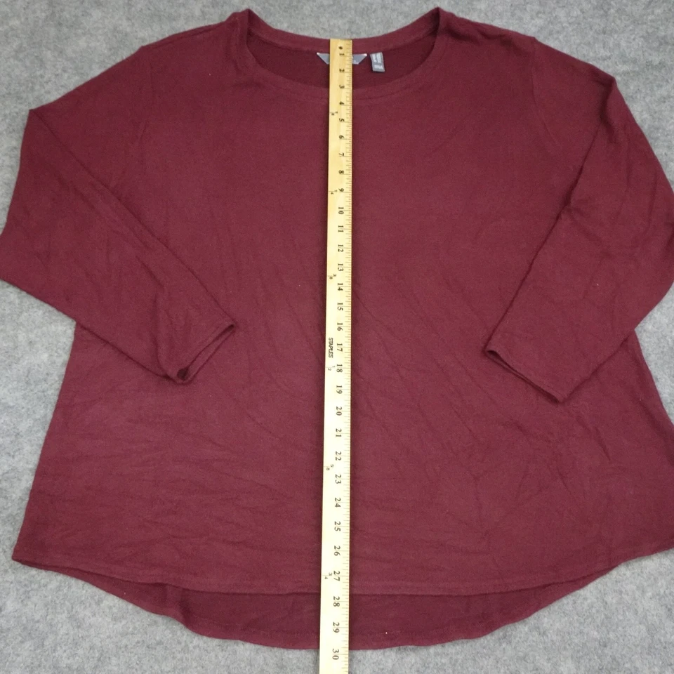 Suéter Lisa Rinna Mujer 2X Pullover Rojo Manga Larga Relajado Tejido Elástico Foto 3 de 4