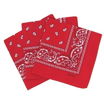 6 x Red Paisley Bandanas Wrist Wrap Headband Scarf Neck Arm Wrap Biker Costume