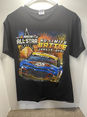 2021 Nascar All Star Race Double Sided T-Shirt Black Size Medium