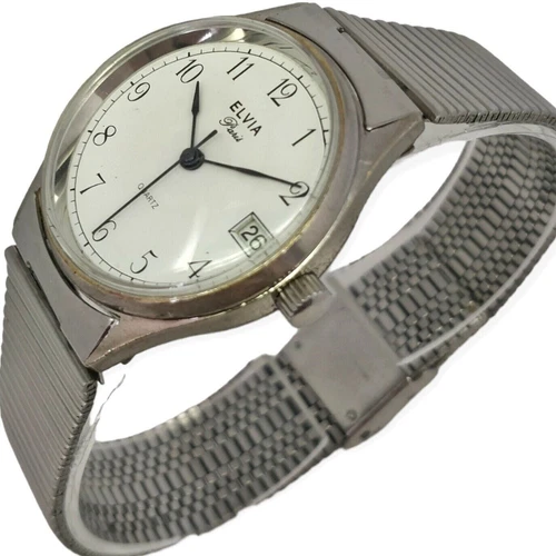 Elvia Paris date 32.5mm 1980s Harley 375 Lebrocantheure Armbanduhr Vintage Watch