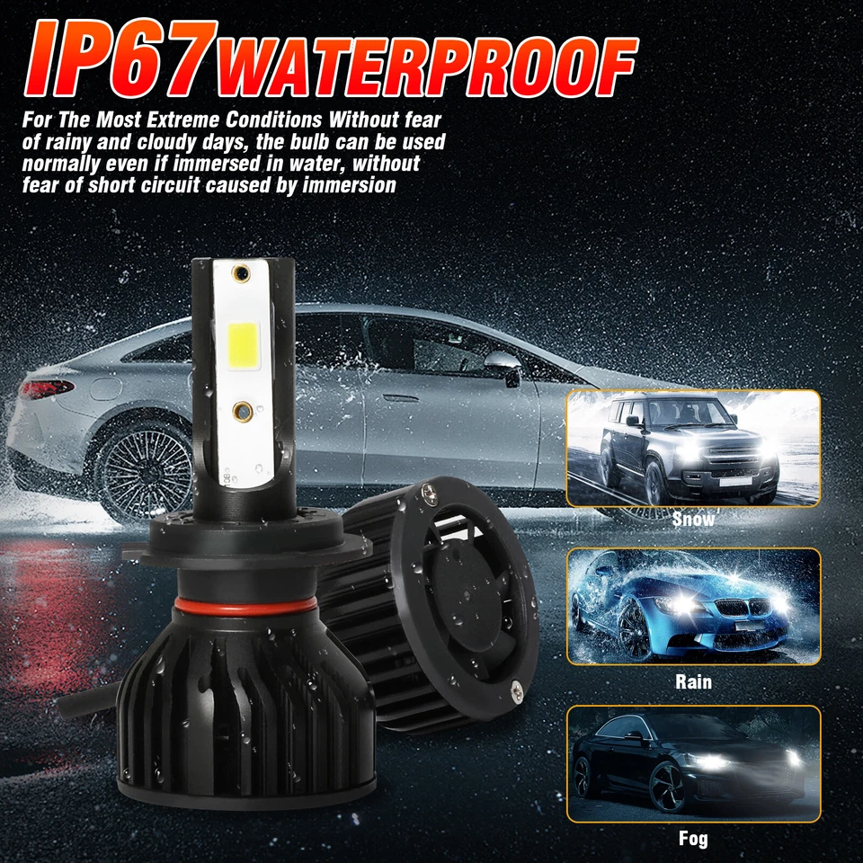 For BMW S1000RR 2009-17 S1000XR 2015-17 H7 Motorcycle LED Headlights Bulbs F10QC - Image 3 of 4