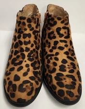 Time And Tru Leopard Leopard Cheetah Zip Ankle Boots Booties – Women’s Size 7.5 