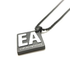 Emporio Armani Mens EA Logo Stainless Steel Pendant Necklace EGS2754060