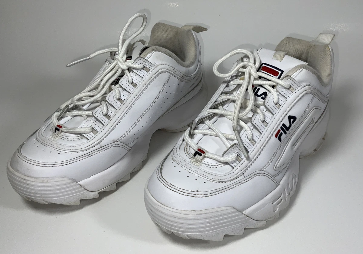 voorkant koken Ambitieus FILA Disruptor II Premium Sneakers Women Size 9 White Shoe Chunky 40 eur  6.5 uk 791273293915 | eBay