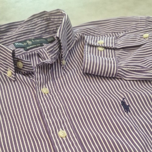 Ralph Lauren lila gestreiftes Herren Langarm Classic Fit Hemd Gr. 15 1/2/32-33 M - Bild 1 von 6