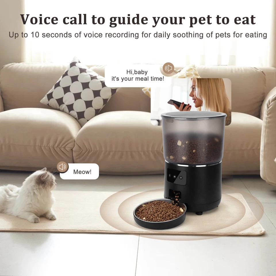 Automatic Cat Feeder Timed Cat Feeder with APP Control Dog Food Dispenser - Image 4 of 4
