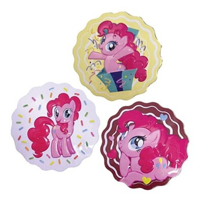 My Little Pony Pinkie Pie's Party Cupcakes Candies In Metal Tins Set of 3 SEALED