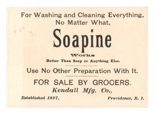 c1890 Soapine Trade Card Pink Dress Woman Girl Tennis Squash Racquet Bouquet VTG - Picture 2 of 2