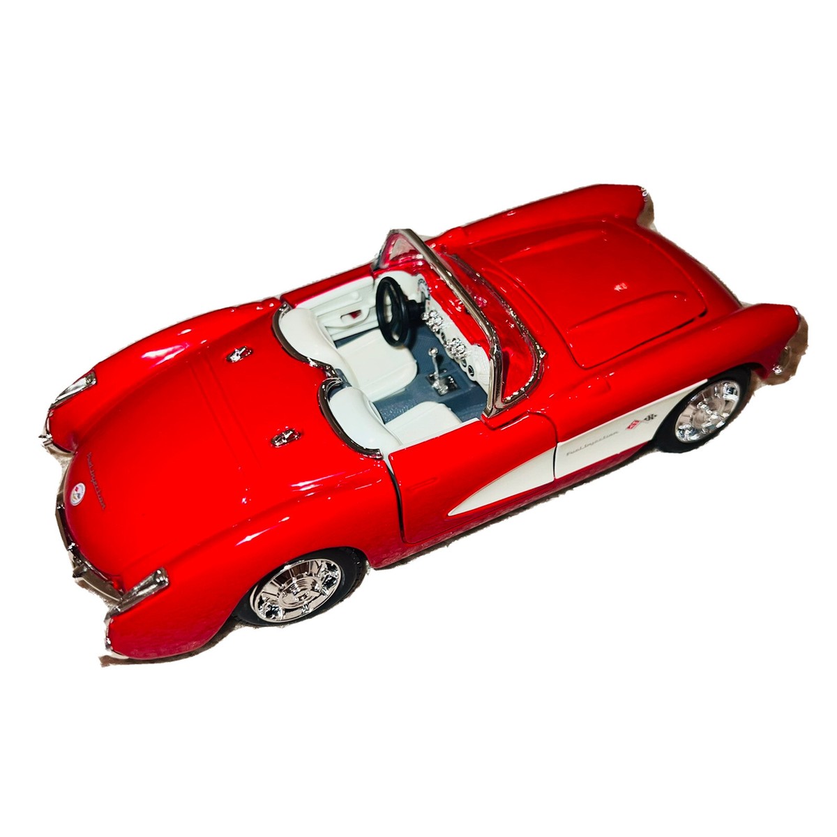 1957 Red & White Chevrolet Corvette Convertible Diecast