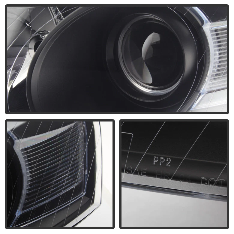 Black 2006-2010 Volkswagen Passat Headlights Lights Replacement Left+Right 06-10 — 第 3/4 张图片