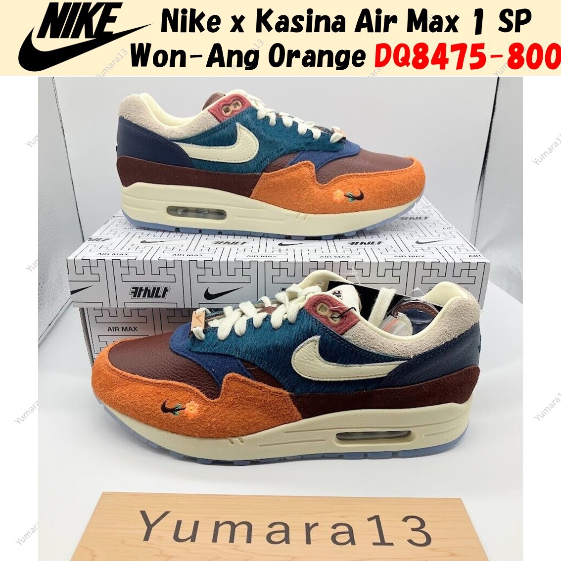 ★関税込★NIKE X KASINA AIR MAX 1 SP WON-ANG ORANGE★24-31cm Nike x Kasina Air Max 1 SP Won-Ang Orange DQ8475-800 Men's