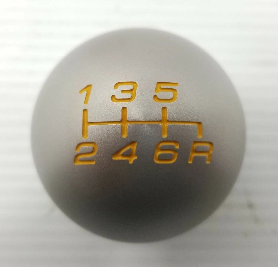 Original OEM Honda Acura 54102-S2A-C00 plata seis velocidades perilla de cambio letras amarillas Foto 2 de 4