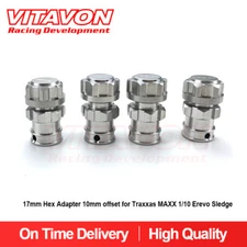 Vitavon 17mm Hex Adapter 10mm offset For Traxxas MAXX 1/10 Erevo Sledge silver