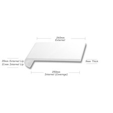 Window Sill Capping Board Plastic Bullnose Window Cill Cover Board 1.25 Metres