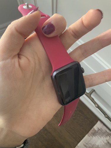 APPLE WATCH série 7000 pistolet aluminium métal 42mm avec bracelet rose état de fonctionnement - Photo 18 sur 22