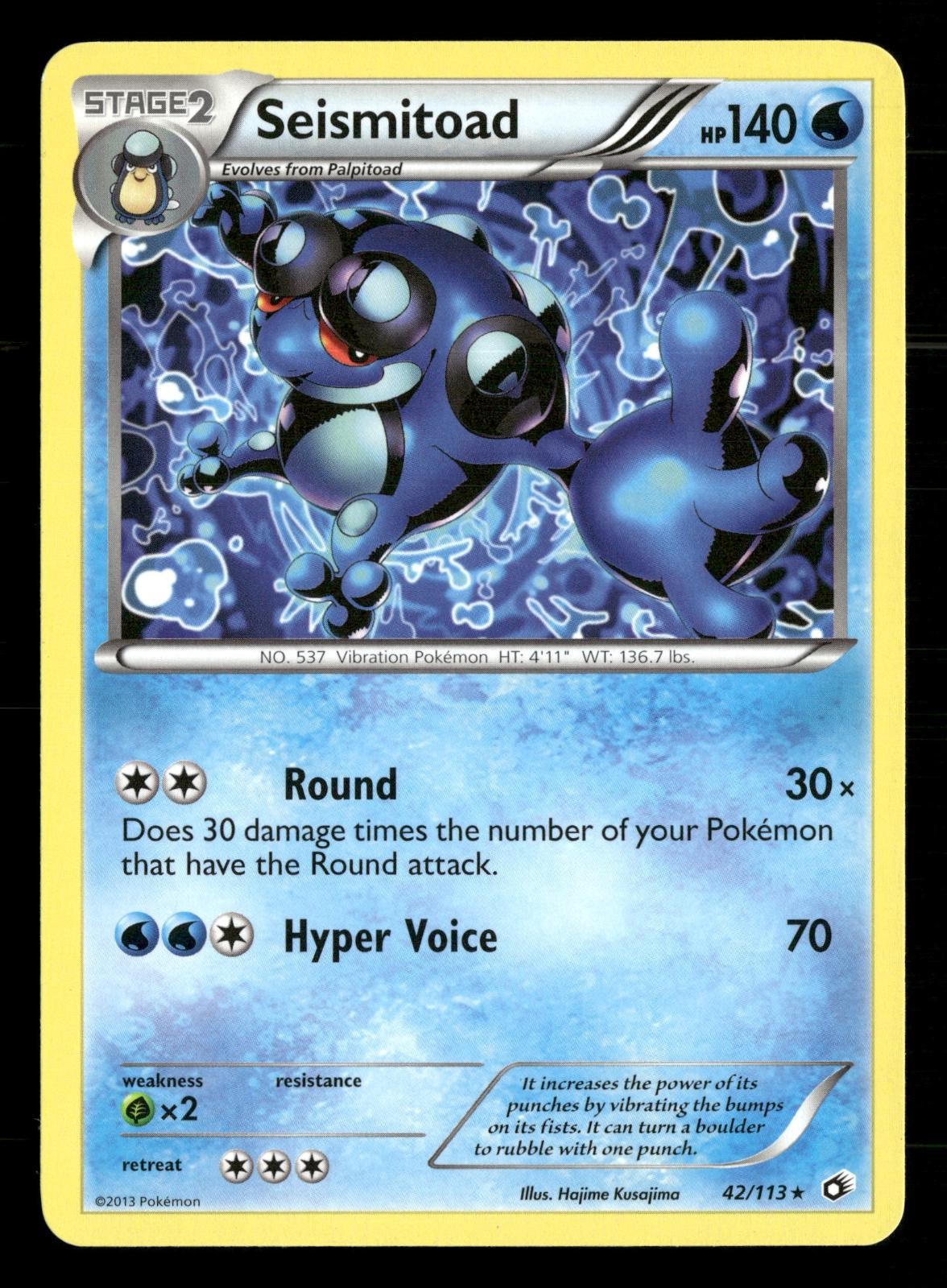 Seismitoad 42/113 Rare Legendary Treasures Pokemon Lightly Played