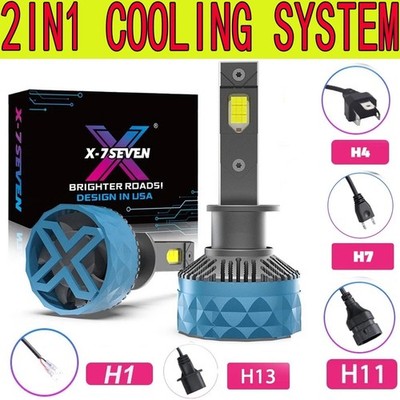 2pcs H1 H4 H7 H11 H13 LED Headlights Bulb High Low Beam Super Bright White 6500K