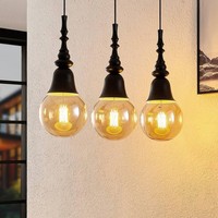 Lucande Pendelleuchte 'Gesja' (Modern) In Schwarz Aus Metall (3 Flammig, E27) -