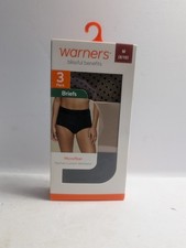 Warners Blissful Benefits Women's Microfiber Briefs 3-Pack Size M 8/10 NIB