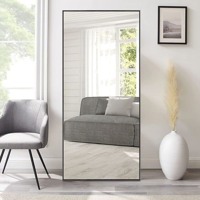 MIRUO 51'' x 16'' Door Mirror - Wall Hanging Full Length White Mirror for Bathr...