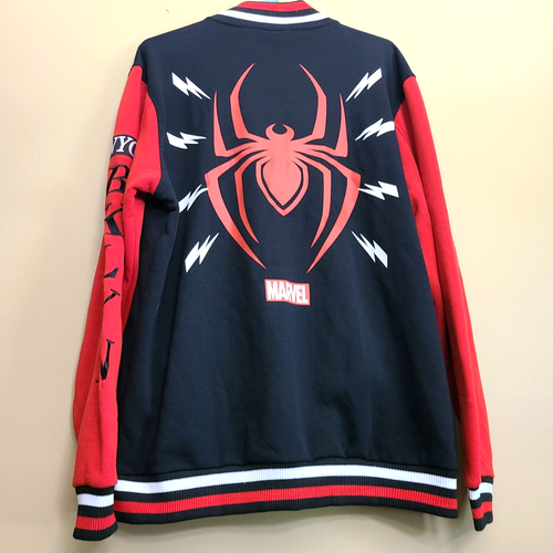 MARVEL NEW Spider-Man Big Boys Varsity Jacket - Black, sz XL NYC BROOKLYN - Picture 2 of 5