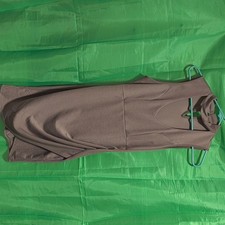 Fashion Nova Brown Sleeveless Mock Neck Bodycon Dress Ruched Button Short Size m