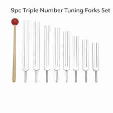    9-Piece Triple Number Tuning Forks Set Universal Harmonic Frequencies