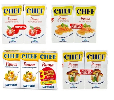 Parmalat Panna Chef Testpaket Sahne Kochcreme Tomaten Pilze Lachs 3x125ml