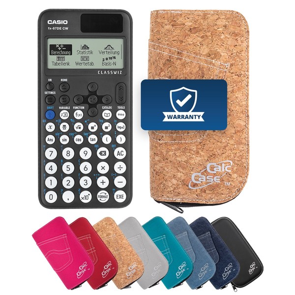Casio FX-87 De Cw Schulrechner Mit Schutztasche Kork-image