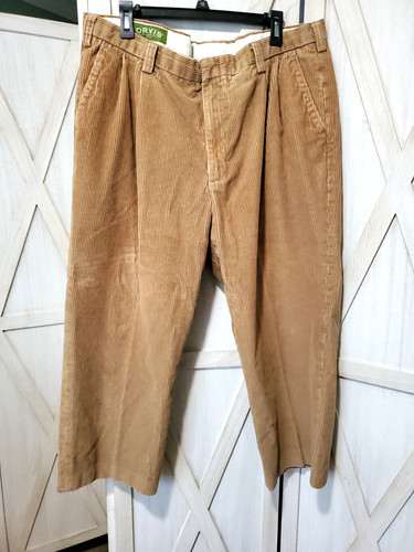 Orvis, Orvis corduroy pants trousers men's 40 x 25 brown thick heavy pleated