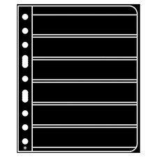 LIGHTHOUSE- VARIO Stamp Pages for Stamp Albums, Black 9-Hole Binder Pages wit