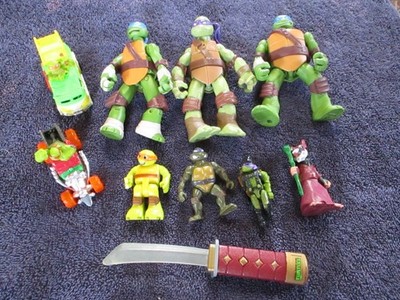 Teenage Mutant Ninja Turtles Donatello Raphael Figure + Lot 2012 Playmates Toys