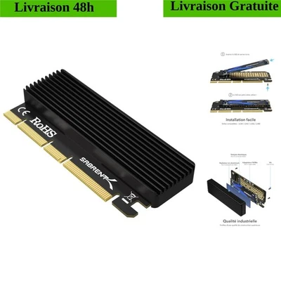 Sabrent Adaptateur SSD M.2 NVMe vers PCIe X16 Aluminium - Photo 1/4