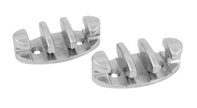 11950-6 Zinc-Plated Zip Zag 3-Inch Marine Rope Cleat, Silver Finish, Set of 2