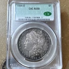 1884 Morgan Silver Dollar New Orleans CAC AU58 Circulated $1 KM#110 0.9 Fineness