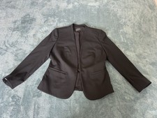 J. Crew Women's Collarless Blazer Jacket Going Out Bi-Stretch Wool Black Size 6