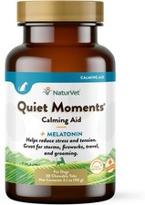 NaturVet Quiet Moments Dog Calming Aid Helps Reduce Stress 30 Chewable Tablets