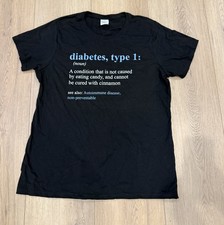 Type 1 Diabetes Humor T1D Unisex Cotton Black T-Shirt XL