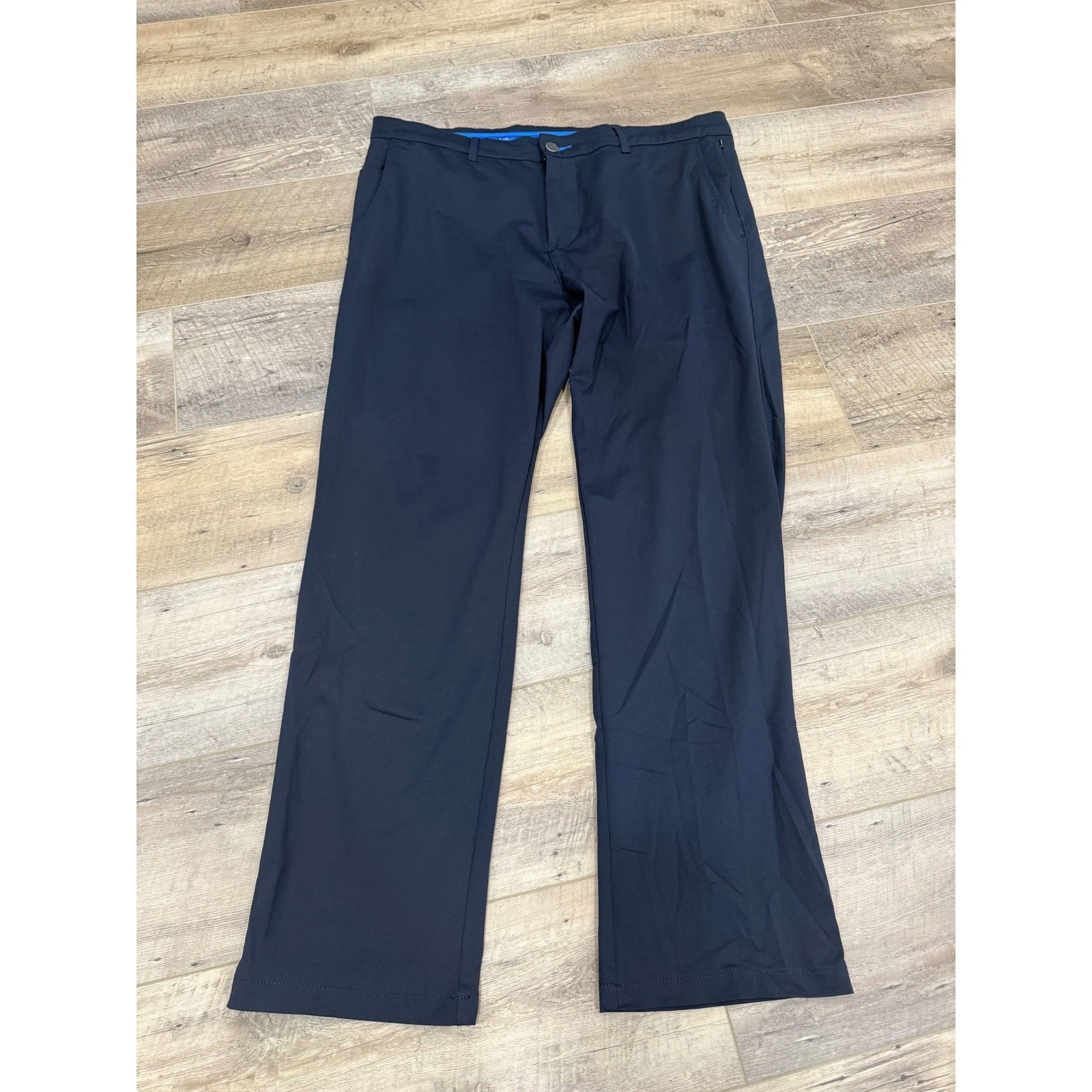 Twilory Mens Performance Pants Navy Blue Technical Fabric Tailored Fit 38x32