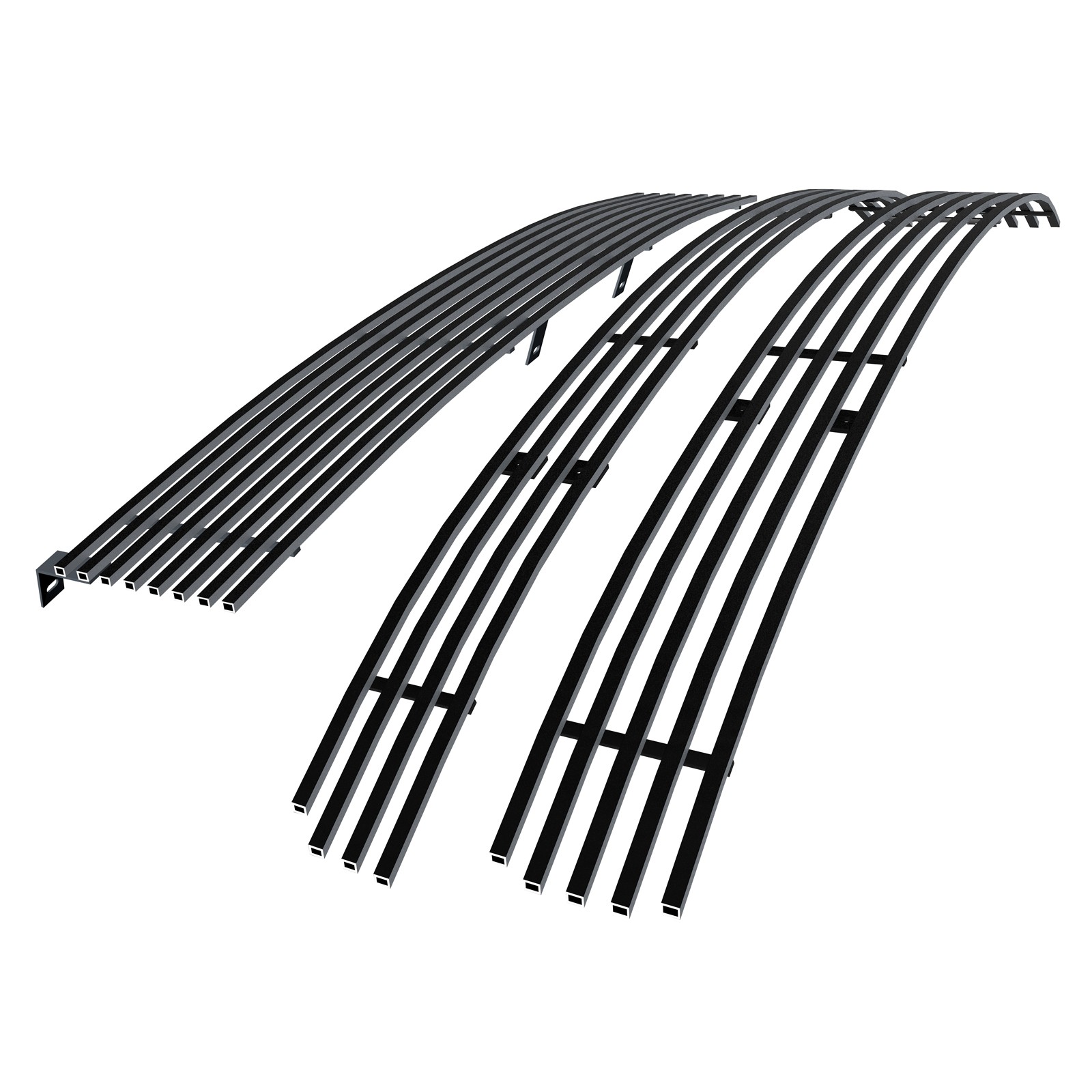 Fits 2003-2007 Scion XB Stainless Steel Black Horizontal Billet Grille Combo