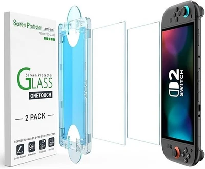 amFilm Auto-Alignment OneTouch for Nintendo Switch 2 Screen Protector [7.9'']