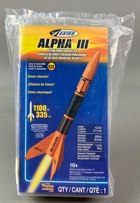 Estes Alpha III Flying Model Rocket Kit - Cat #619025 - Estes-Cox Corp. 1997/12
