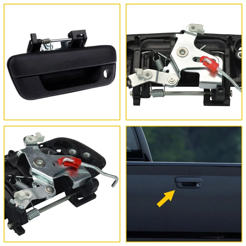 Agujero de manija de puerta trasera exterior texturizado con llave Chevy Colorado exterior negro Foto 3 de 4