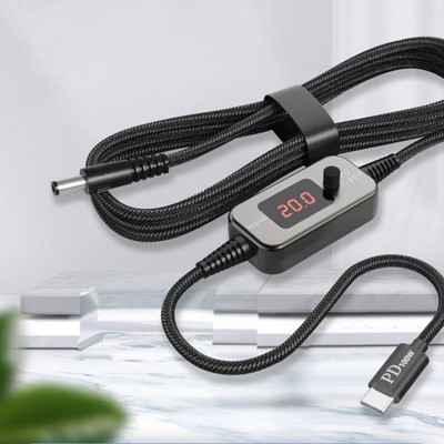100W USB C auf DC Adapterkabel mit 10 austauschbaren Spitzen und 1 2m Länge