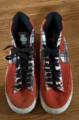 Ben Simmons x Nike Blazer Mid Premium 'Plaid' shoes in Habanero Red Suede