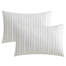 2 Pack White Pillow Covers, Soft Microfiber, Standard Size, Tufted