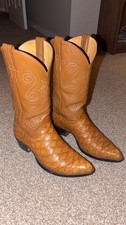 Men  s Vintage Justin Ant Print Western Cowboy Boots 9.5 D