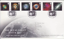 GB Stamps First Day Cover Sky at Night, TV, astronomy, space, telescope SHS 2007