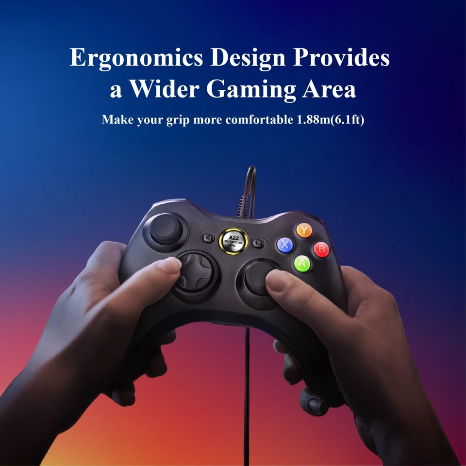 Wired Controller USB For PC Compatible With Xbox 360 / Windows 7 8 10 11 Gamepad - Image 2 of 4