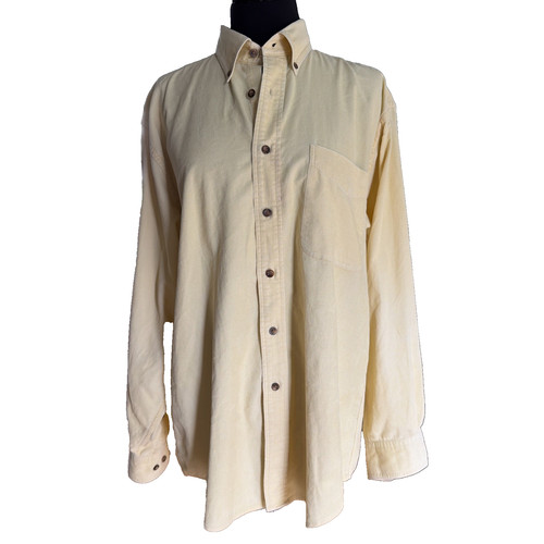 Abercrombie & Fitch, Vintage Abercrombie & Fitch Corduroy Shirt Mens Medium Yellow 90's Cotton